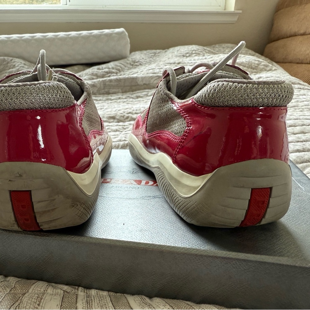 Prada Red/pink and Gray Sneakers - Picture 6 of 7